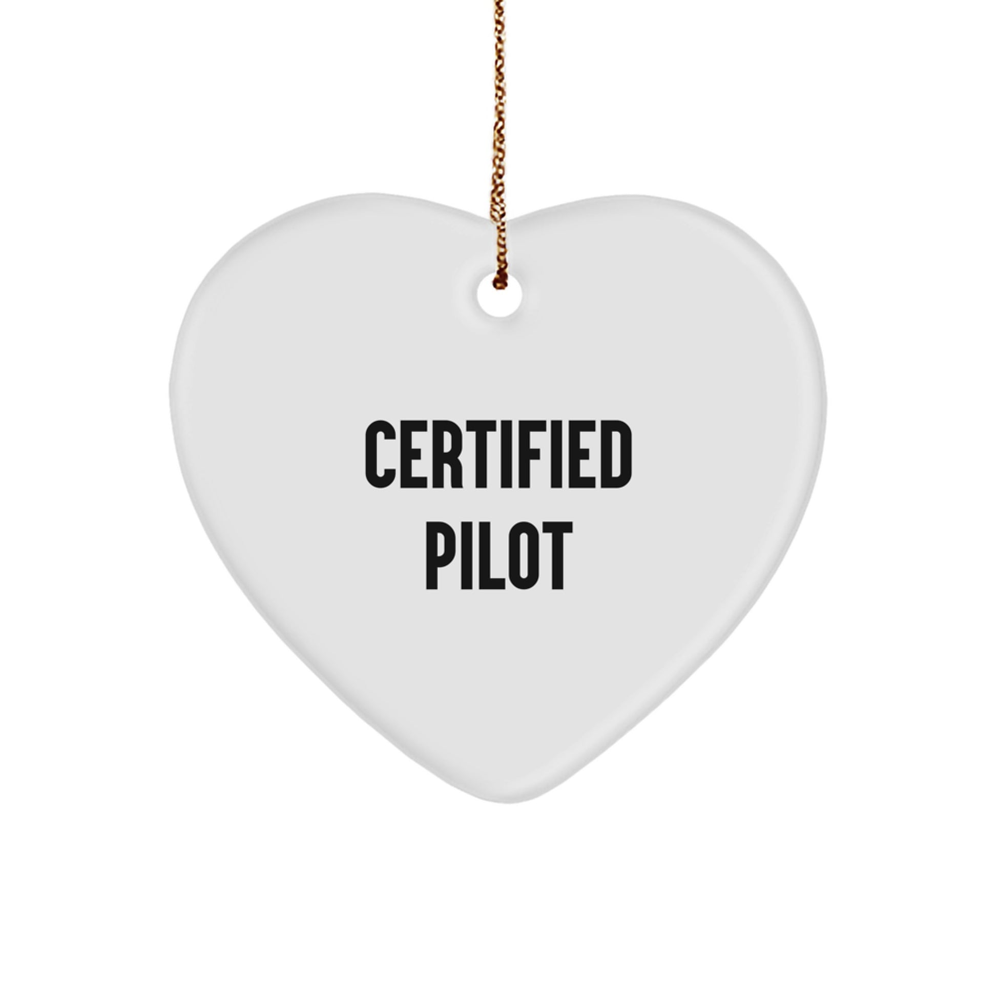Pilot Gifts from Family, Funny Quote, Heart Ornament for Friends, Christmas Unique Presents for Pilot - Image 1