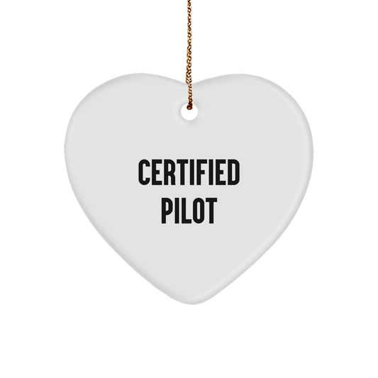 Pilot Gifts from Family, Funny Quote, Heart Ornament for Friends, Christmas Unique Presents for Pilot - Image 1