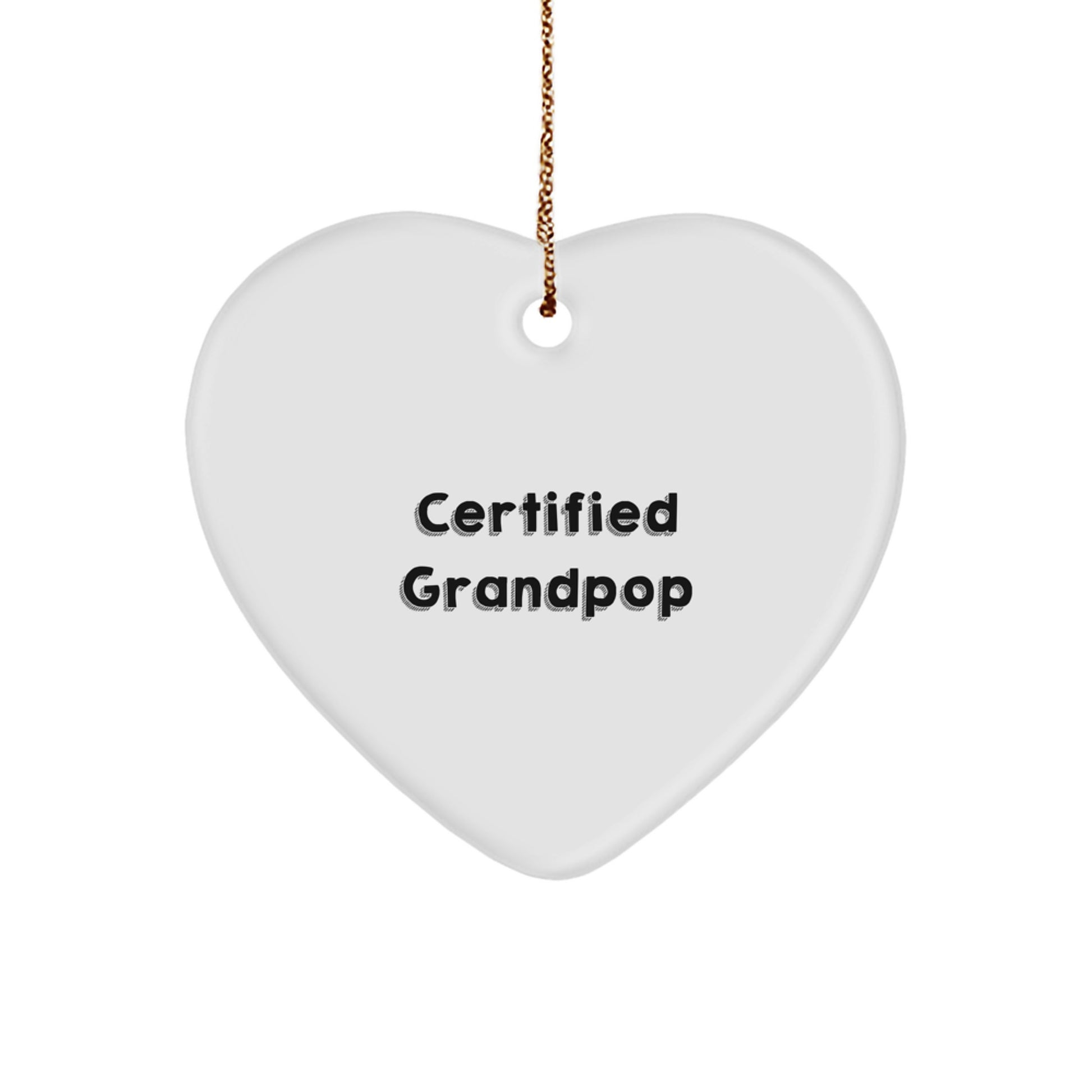 Funny Grandpop Gifts for Men from Family Heart Ornament, Certified Grandpop Quote Christmas Unique Gifts - Image 1