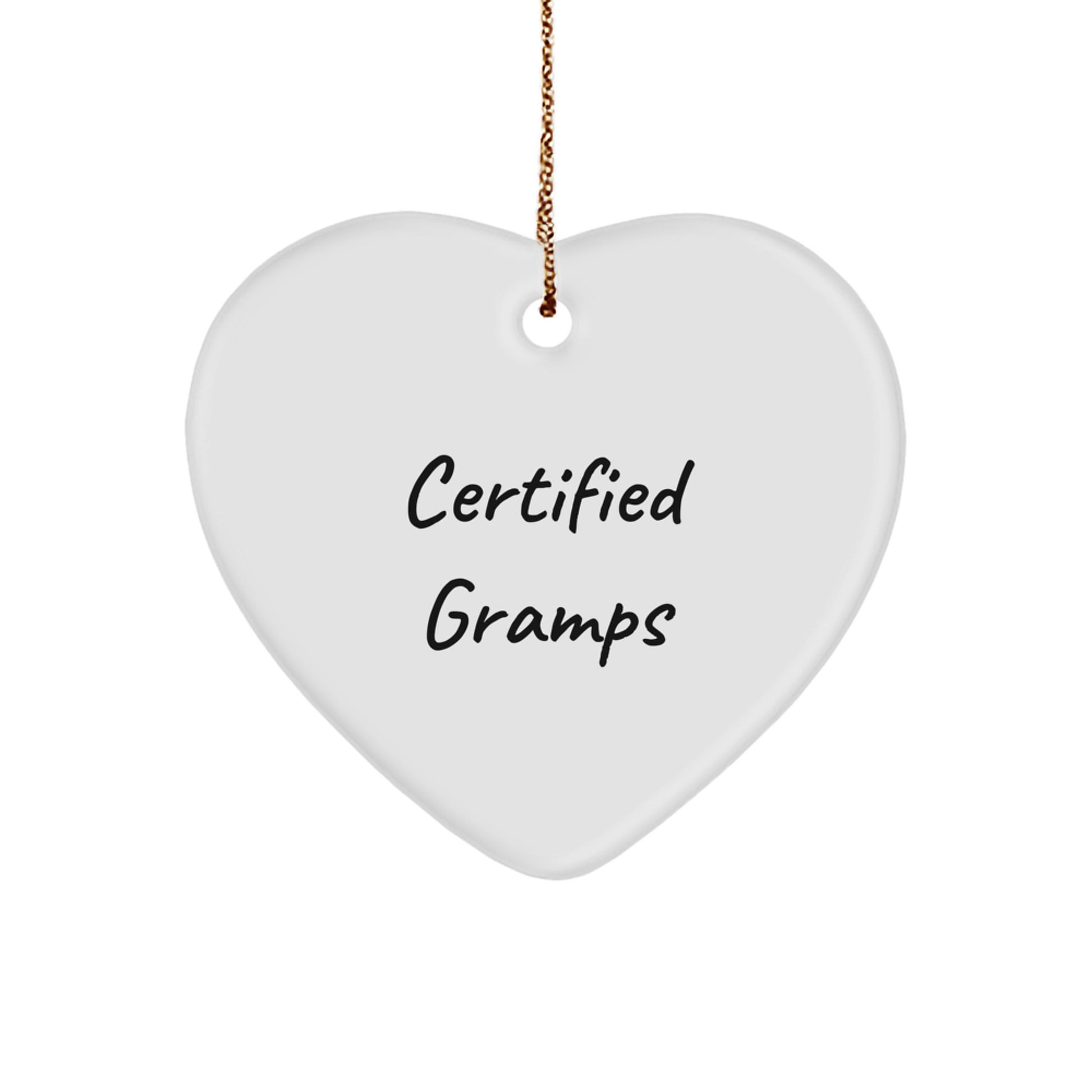 Gramps Funny Quote Heart Ornament Gifts for Men, Gifts from Family, Christmas Unique Gifts, Heart Shaped Decorations - Image 1