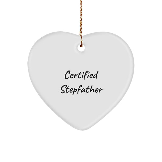Funny Quote Heart Ornament Gifts from Men to Stepfather on Christmas Unique Gifts - Image 1