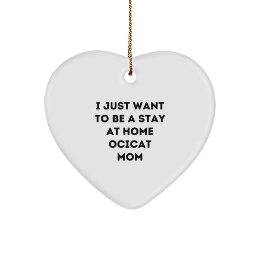 Funny Ocicat Mom Heart Ornament Gifts from Friends and Family for Christmas - Image 1