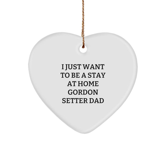 Funny Gordon Setter Dog Heart Ornament Gift from Dad to Mom for Christmas Unique - Image 1