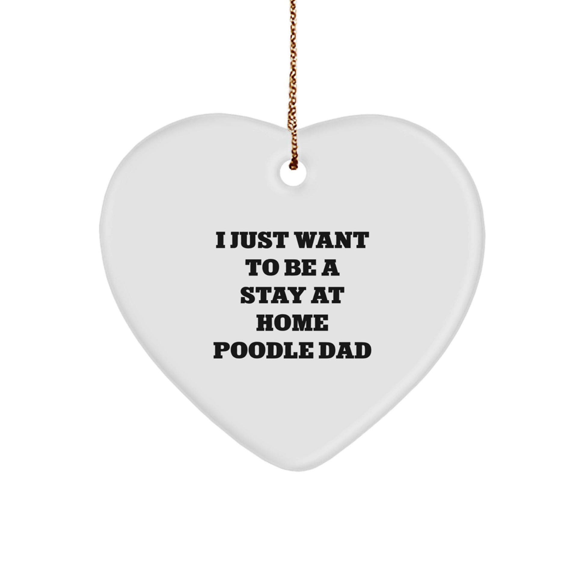 Funny Poodle Dog Gifts from Men to Poodle Dog Dads for Christmas Unique Heart Ornament - Image 1