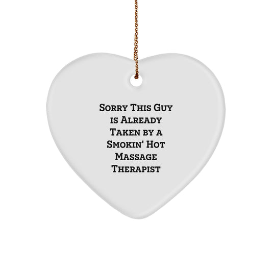Funny Heart Ornament Gifts for Massage Therapist Men Christmas Unique Gifts from Friends - Image 1