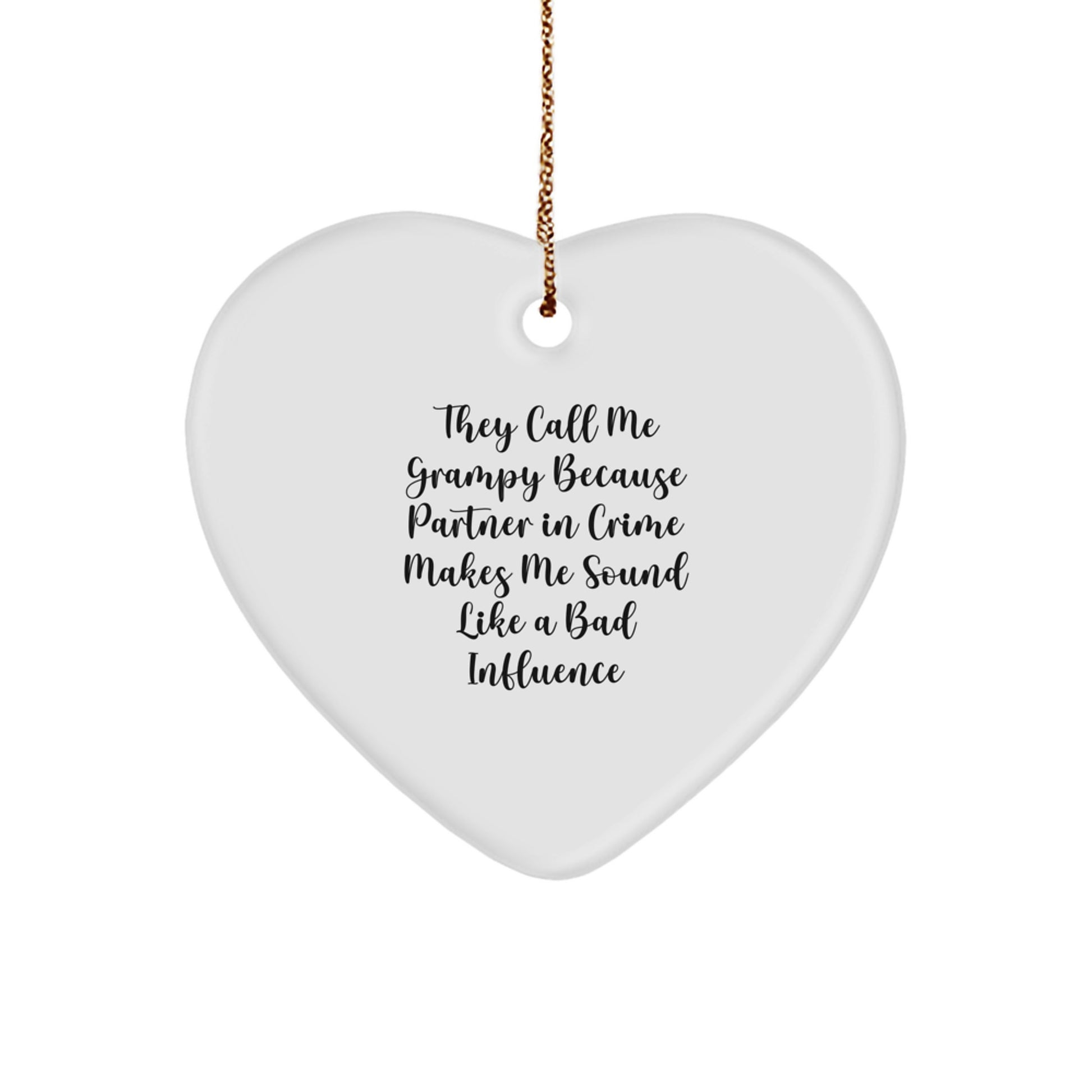 Funny Grampy Christmas Heart Ornament Gifts from Men, Women, Friends, Family - Unique Christmas Unique Gifts for Grampy, Heart Shaped Ornament - Image 1