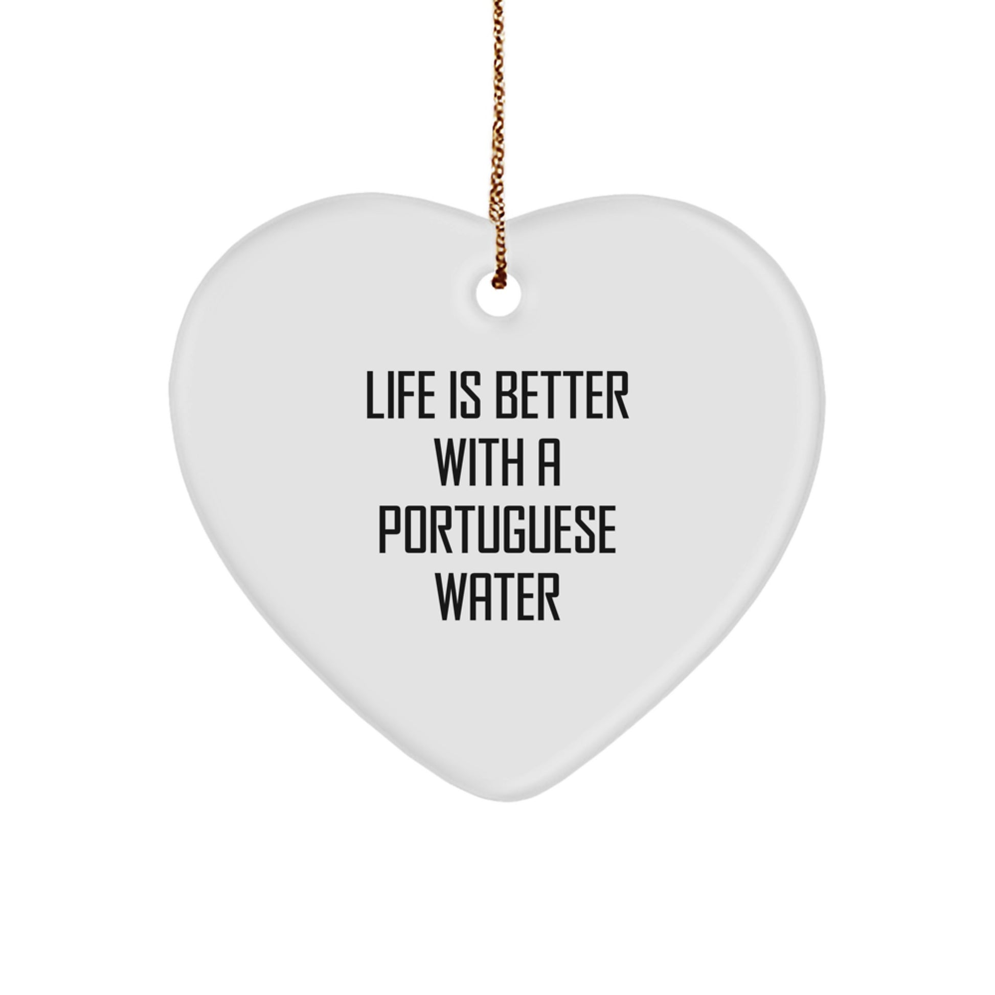 Portuguese Water Dog Lovers Heart Ornament Gifts from Family, Friends, or Coworkers for Christmas - Image 1