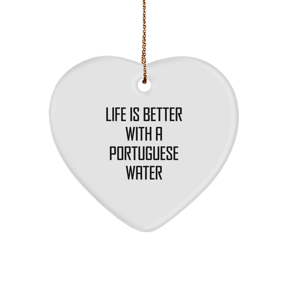 Portuguese Water Dog Lovers Heart Ornament Gifts from Family, Friends, or Coworkers for Christmas - Image 1