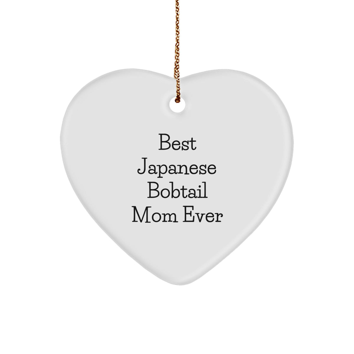Gifts from Family for Japanese Bobtail Cat Lover, Best Mom Ever - Heart Ornament for Christmas Unique Gifts - Image 1