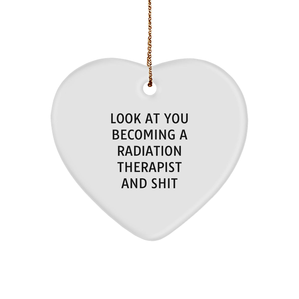 Funny Radiation Therapist Gifts for Men, 'Look At You Becoming A Radiation Therapist And Shit' Heart Ornament, Gifts from Friends, Coworkers, Family for Radiation Therapist Christmas Unique Gifts - Image 1