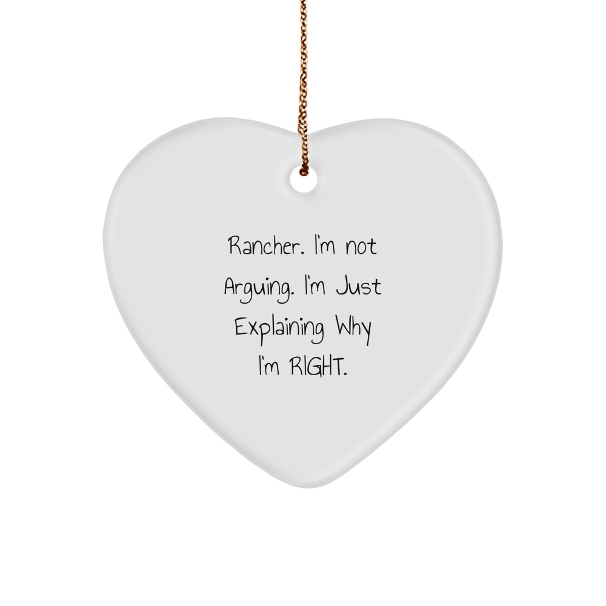 Christmas Unique Gift for Her Funny Rancher Heart Ornament Quote Present - Image 1