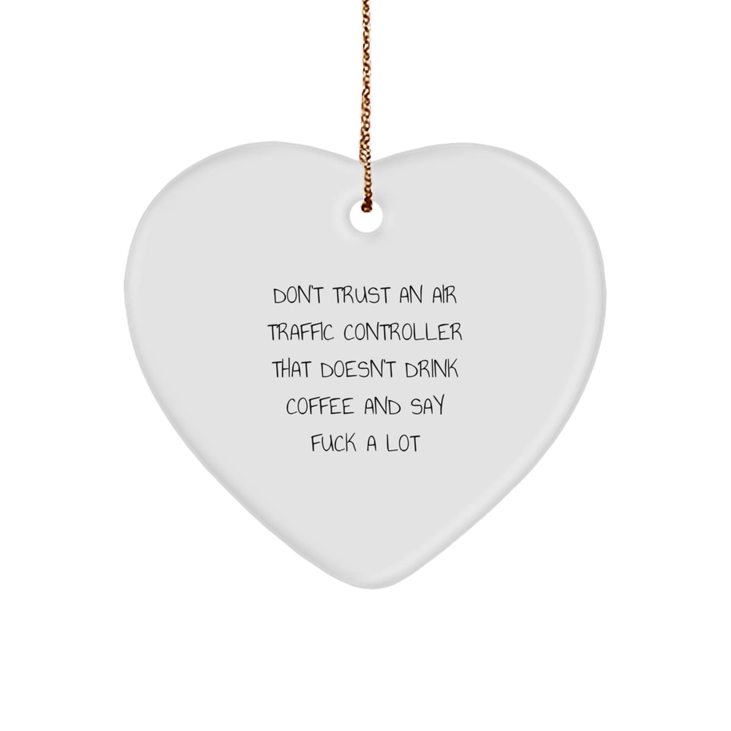 Christmas Gift for Her Air Traffic Controller Heart Ornament Present - Image 1