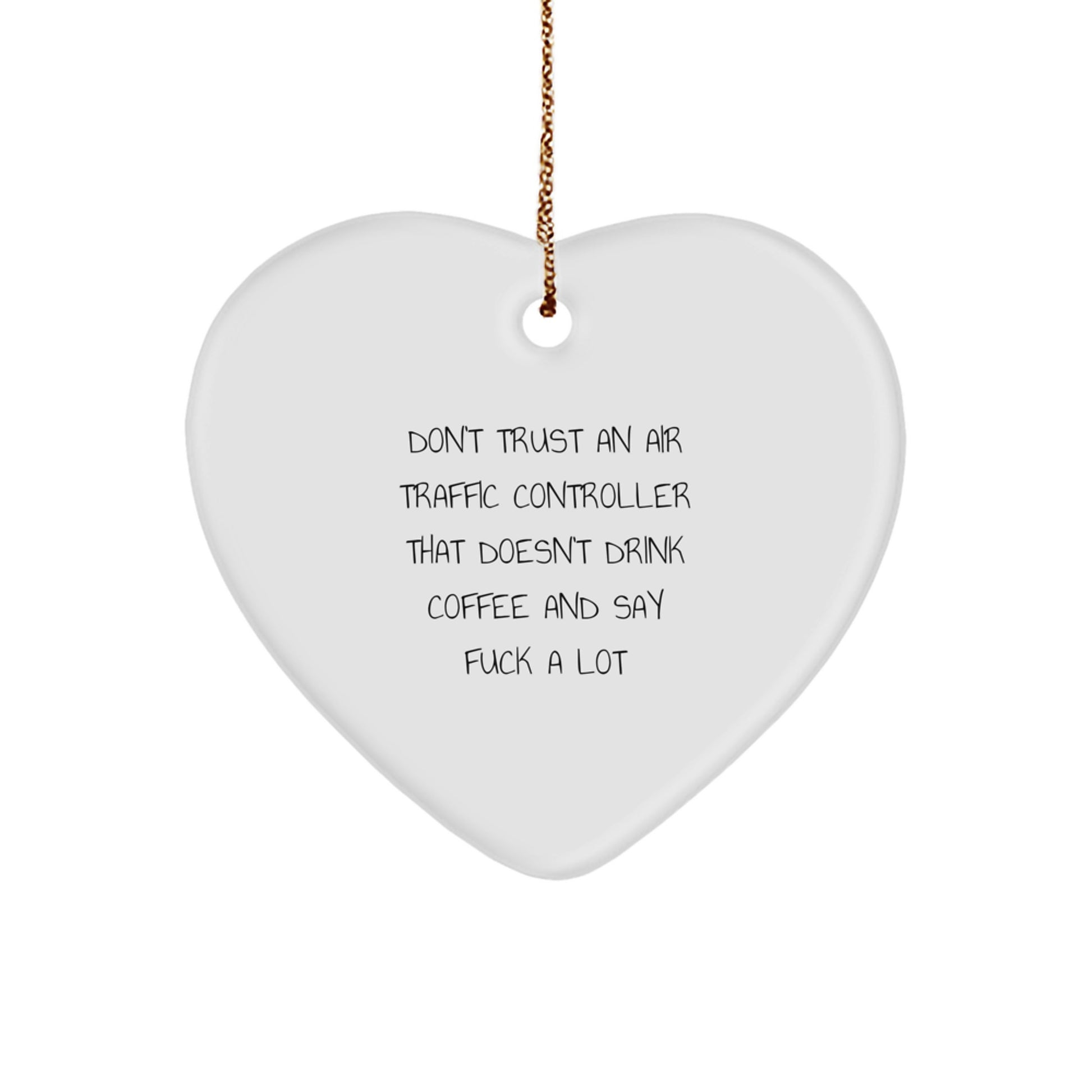 Christmas Gift for Her Air Traffic Controller Heart Ornament Present - Image 1