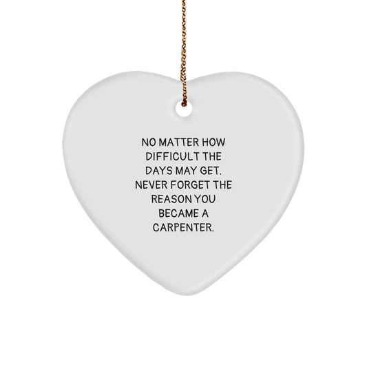 Cute Inspirational Gifts from Friends for Carpenter Men, Heart Ornament Christmas Unique for Family - Image 1
