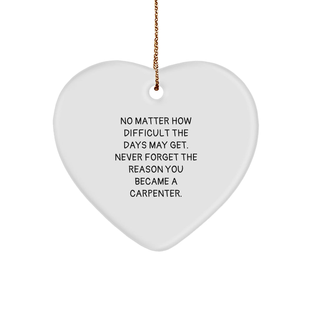 Cute Inspirational Gifts from Friends for Carpenter Men, Heart Ornament Christmas Unique for Family - Image 1