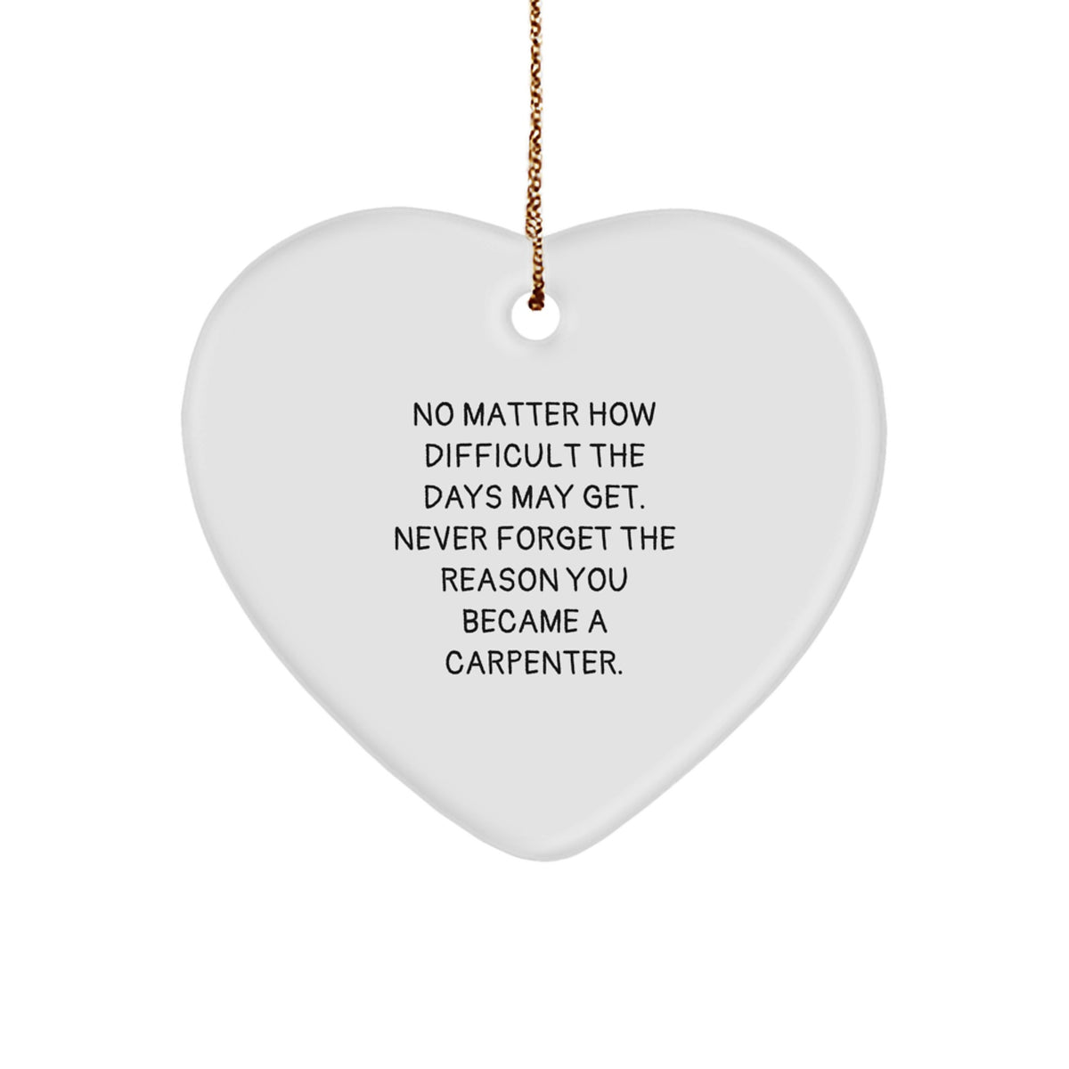 Cute Inspirational Gifts from Friends for Carpenter Men, Heart Ornament Christmas Unique for Family - Image 1