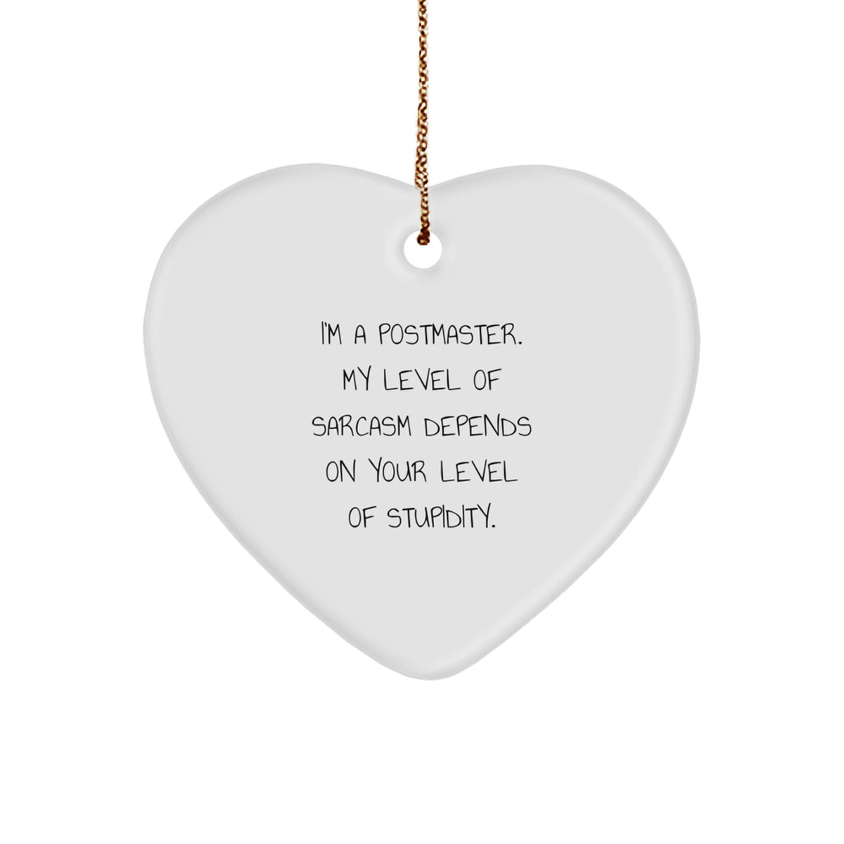 Funny Postmaster Gifts, Heart Ornament for Christmas Unique Gifts from Friends, Gift for Postmaster Men and Women - Image 1
