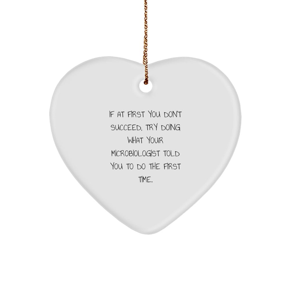 Funny Microbiologist Gifts from Friends, Heart Ornament for Christmas Unique Gifts, Inspirational Quote for Him, Her, Family, Coworkers - Image 1