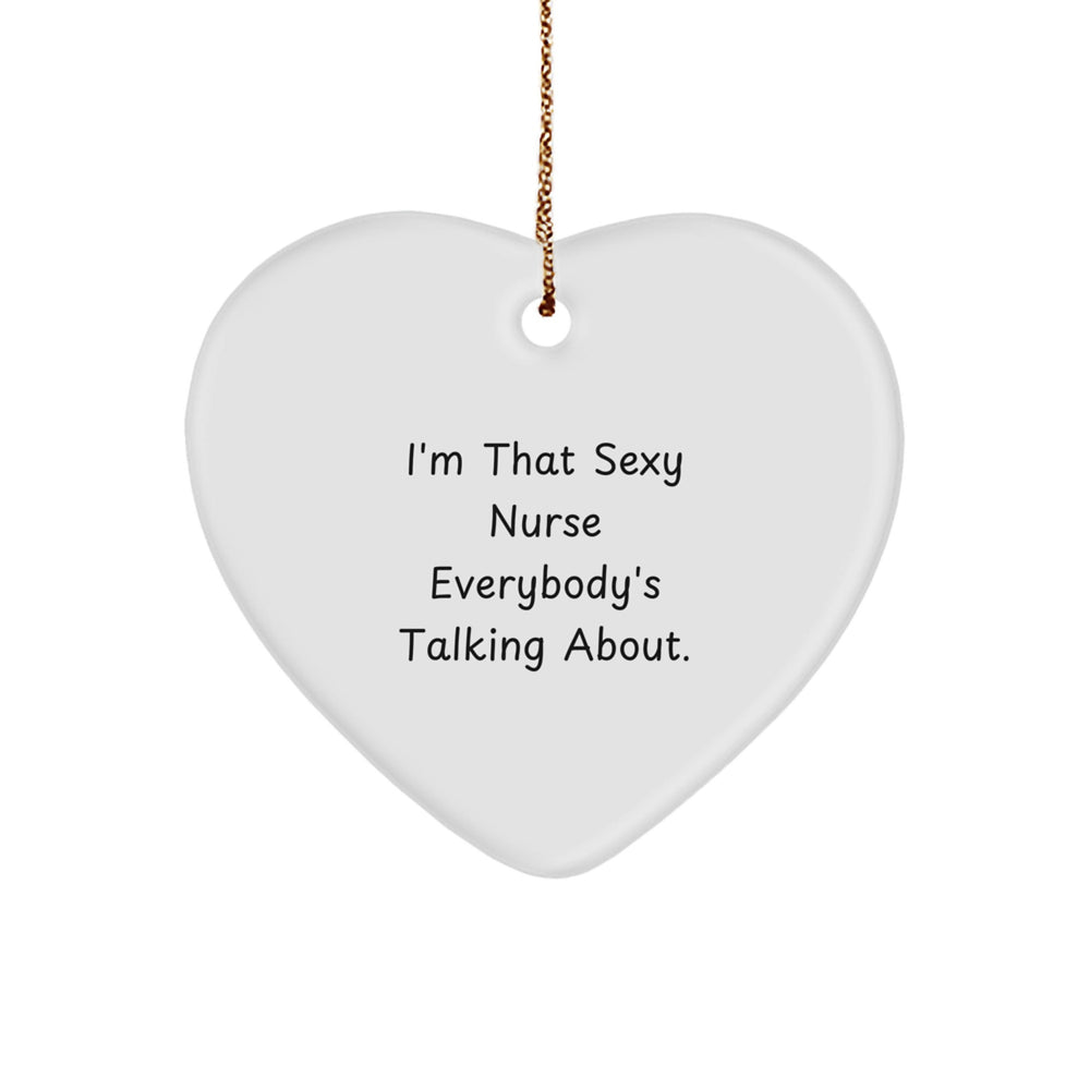 Sexy Nurse Heart Ornament Gifts from Men to Women Coworkers Family - Funny Christmas Nurse Gifts - Image 1