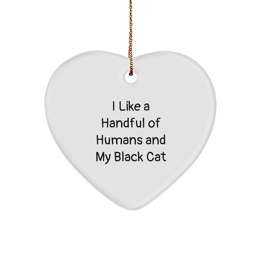 Funny Black Cat Heart Ornament Gifts from Men to Family for Christmas Unique Presents - Image 1