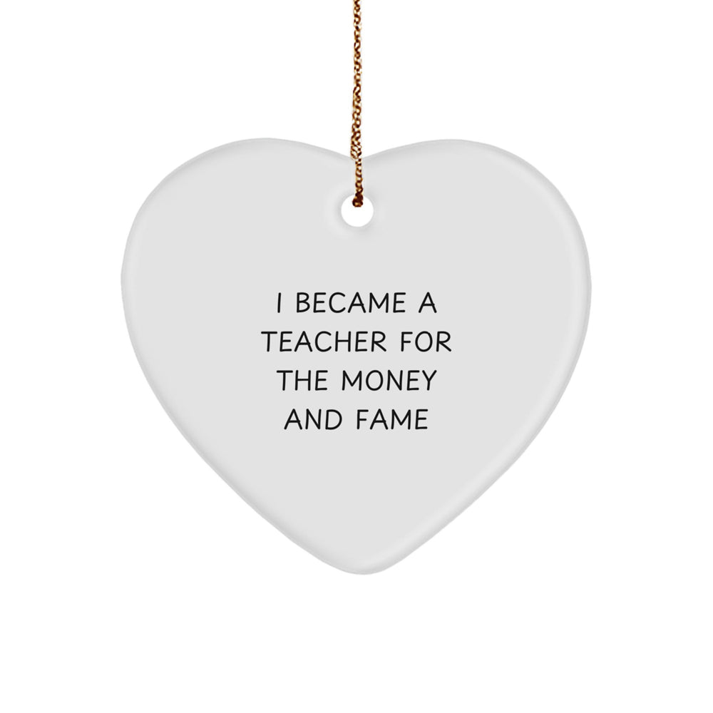 Teacher Heart Ornament Funny Christmas Unique Gifts from Men to Teachers - Image 1