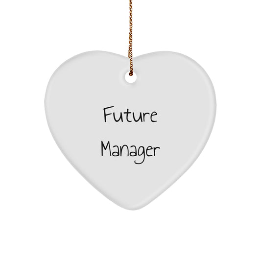 Funny Quote Gifts for Future Manager, Heart Ornament Christmas Unique Gifts from Boss, Coworkers, Family to Manager, Men, Women, Friends - Image 1