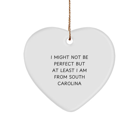 South Carolina Heart Ornament Funny Gift from Friends or Family - Christmas Unique - Image 1