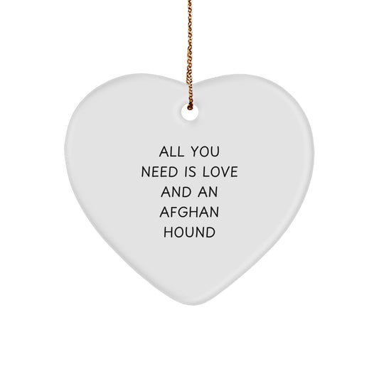 Afghan Hound Heart Ornament Christmas Gift for Coworkers Idea - Image 1