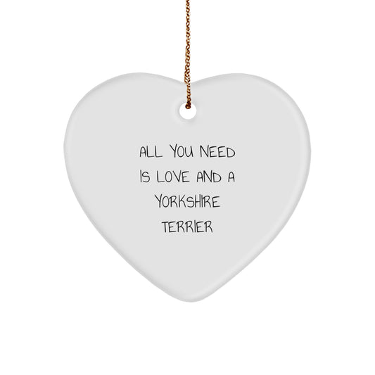 Funny Yorkshire Terrier Dog Gifts from Men for Yorkshire Terrier Dog Lover, Heart Ornament, Christmas Unique Gifts - Image 1