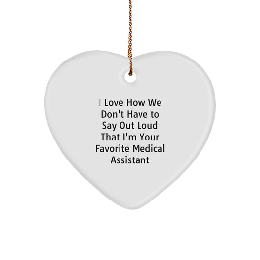 Funny Medical Assistant Gifts for Coworkers - Christmas Unique Heart Ornament from Friend, Medical Assistant Quote - Image 1
