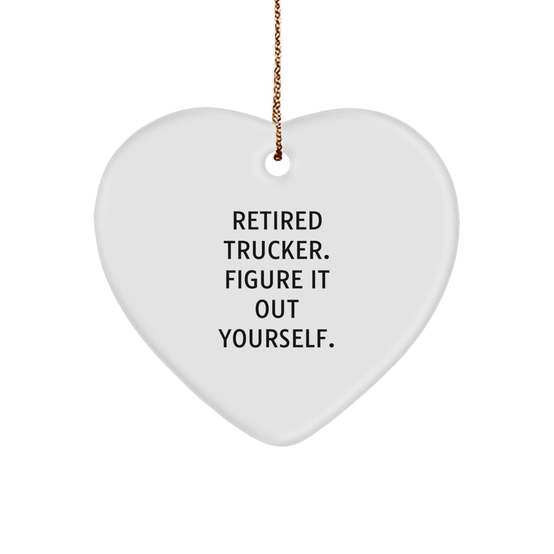 Funny Trucker Heart Ornament Gifts from Men to Trucker Friends for Christmas Unique Present - Image 1