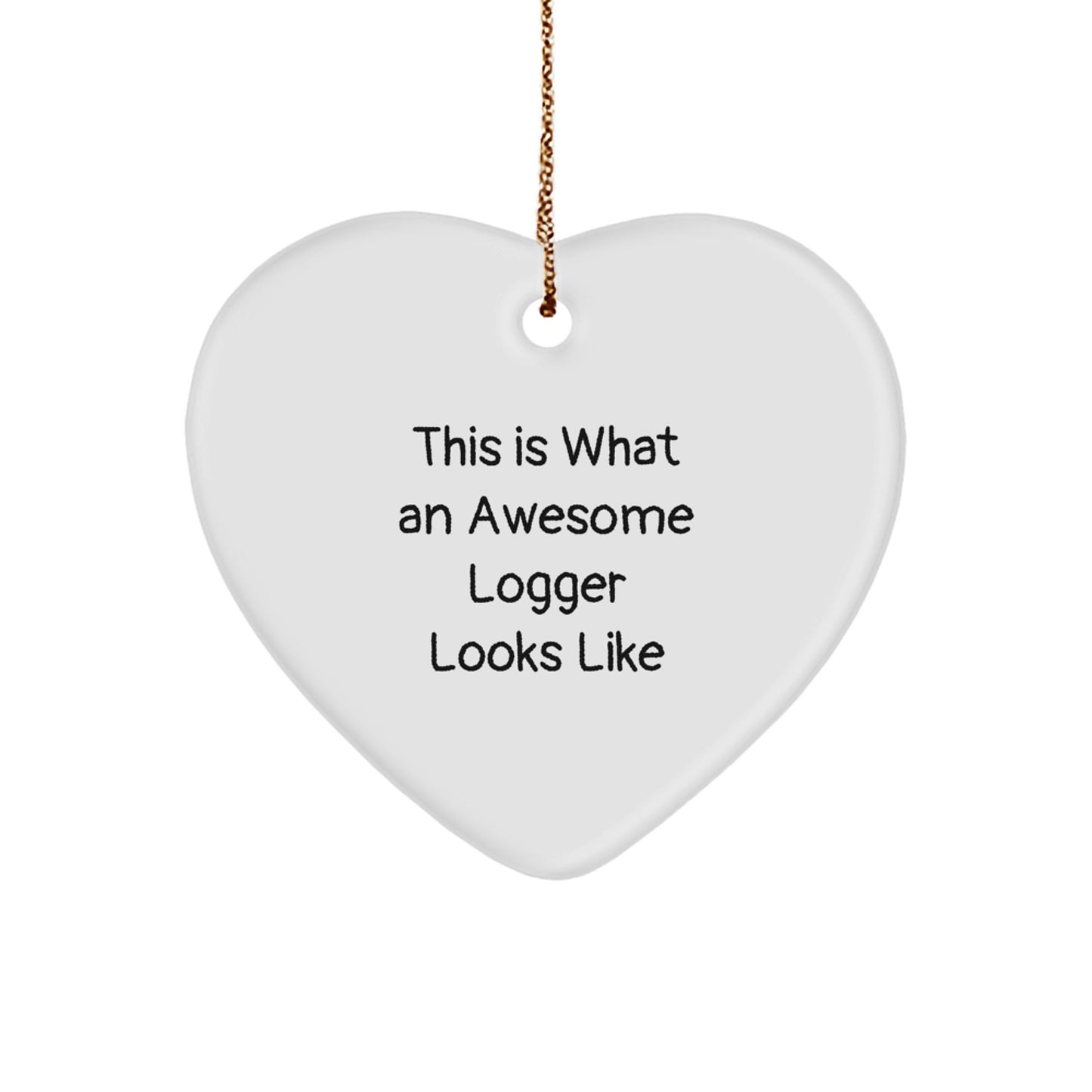 Playful Logger Heart Christmas Ornament for Roommates Memento Gift - Image 1