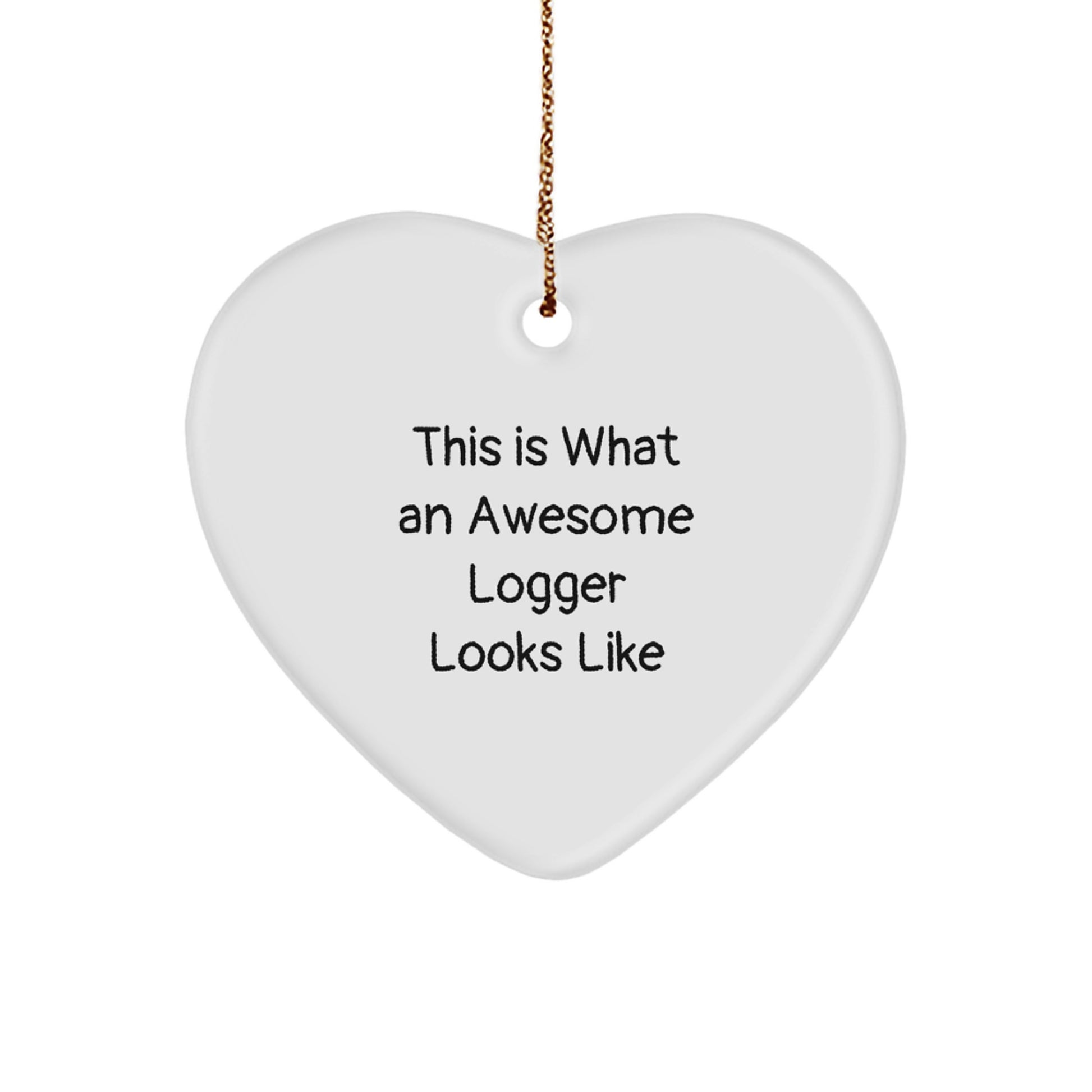 Playful Logger Heart Christmas Ornament for Roommates Memento Gift - Image 1