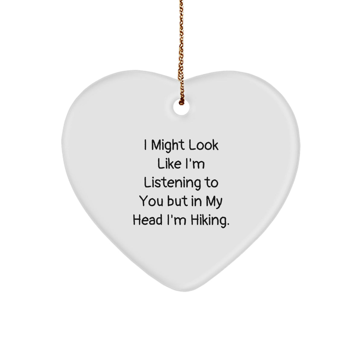 Christmas Gift for Her Hiking Heart Ornament Present with Sublimation - Image 1