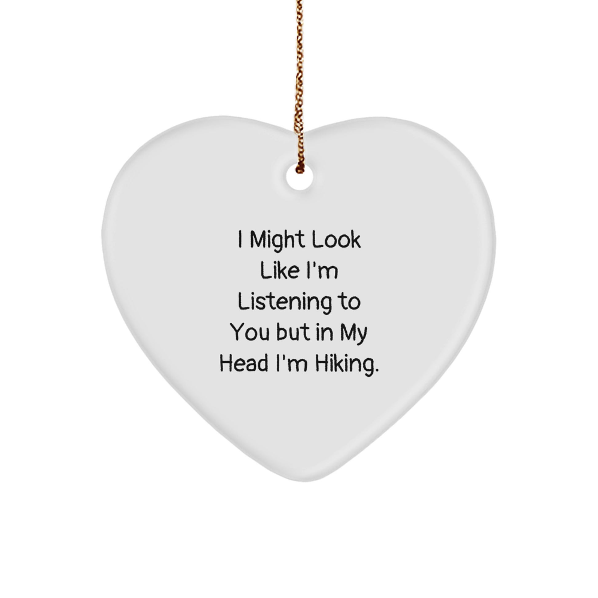 Christmas Gift for Her Hiking Heart Ornament Present with Sublimation - Image 1
