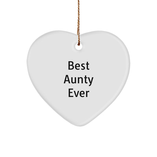 Christmas Gift Surprise Aunty Heart Ornament for Teens – Best Aunty Ever - Image 1