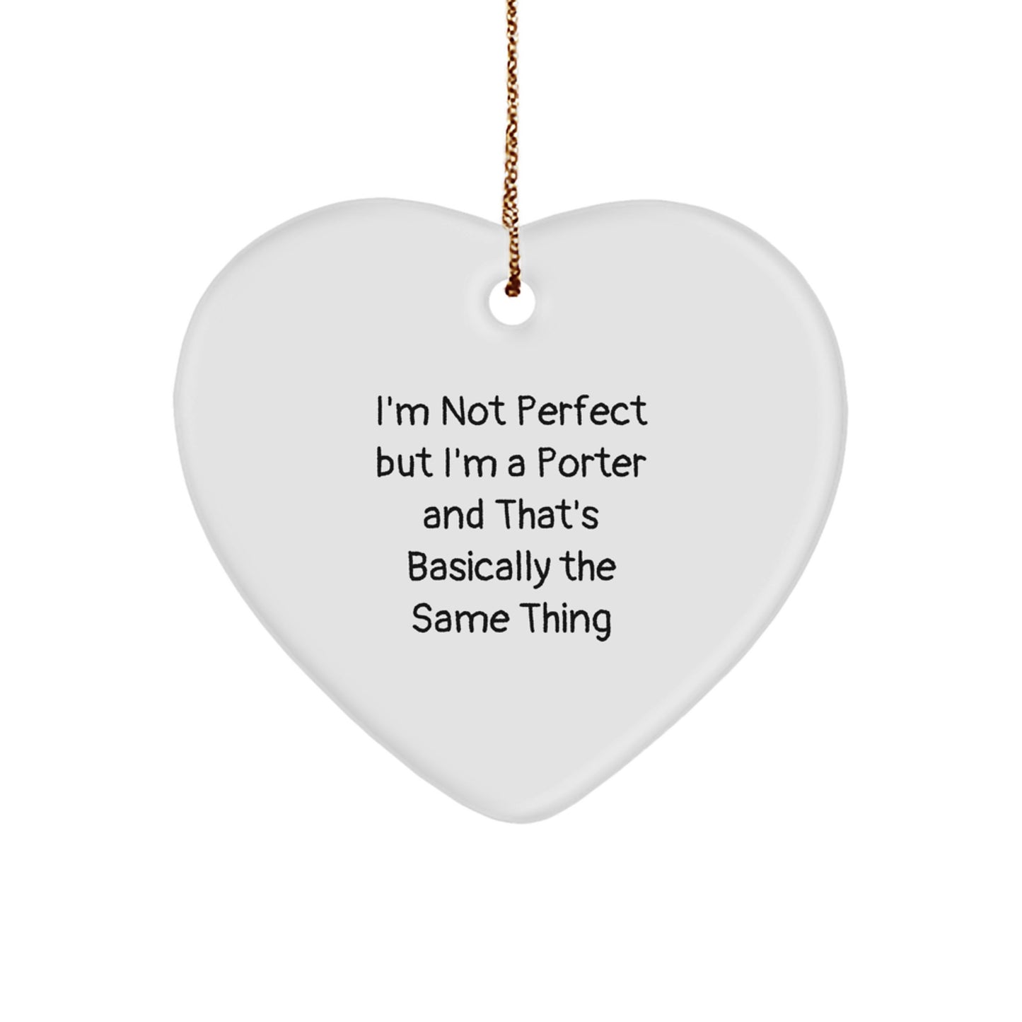 Christmas Gift for Her Porter Heart Ornament Present - Image 1
