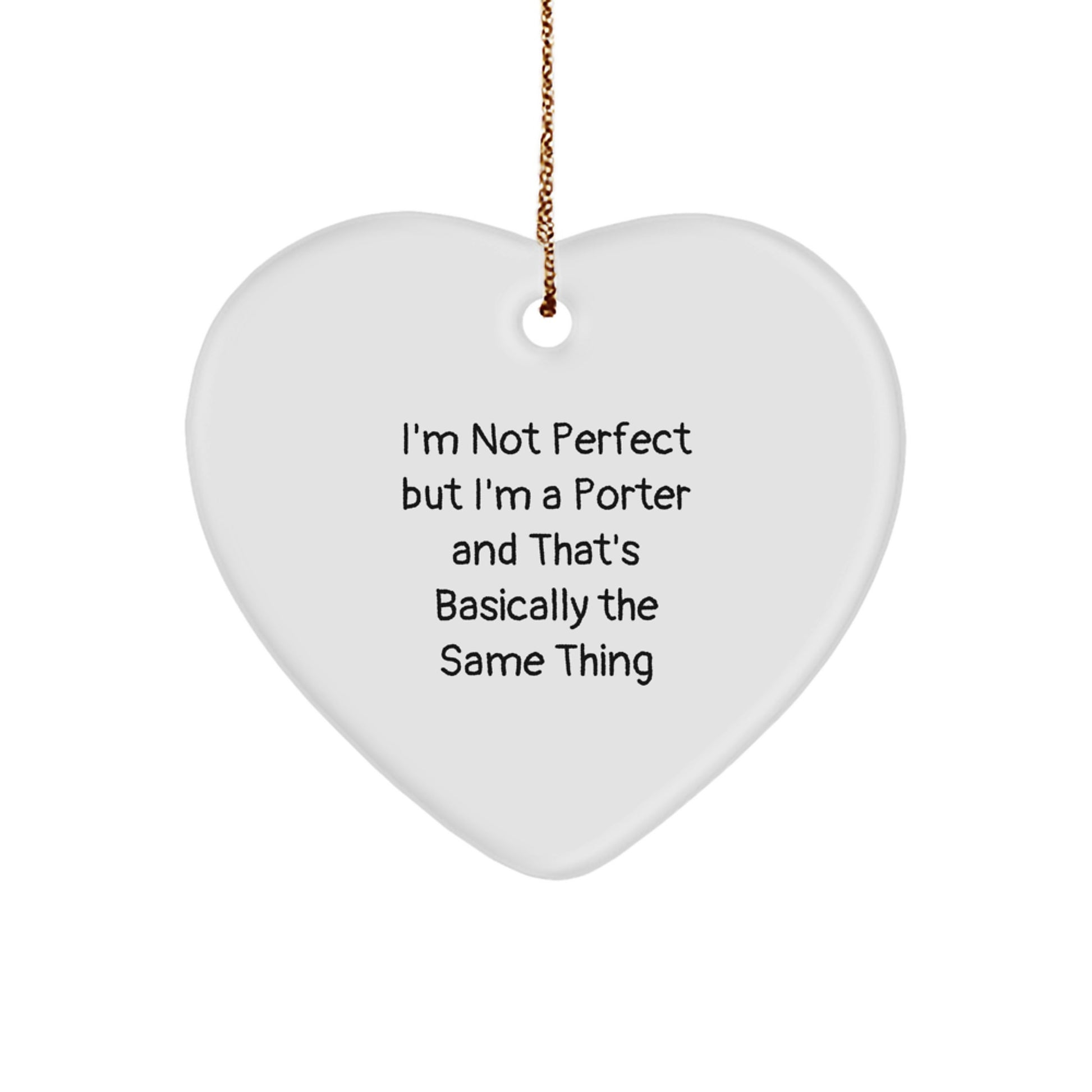 Christmas Gift for Her Porter Heart Ornament Present - Image 1