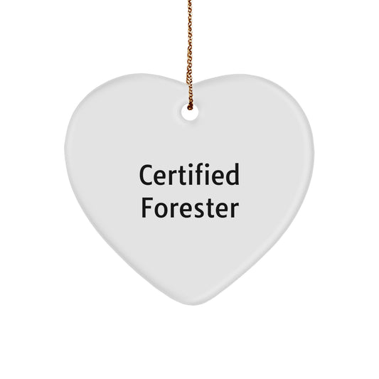 Forester Certified Funny Gifts from Men to Friends - Heart Ornament for Christmas - Image 1