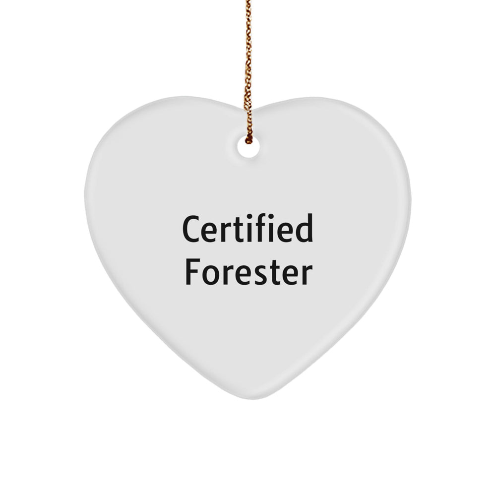 Forester Certified Funny Gifts from Men to Friends - Heart Ornament for Christmas - Image 1
