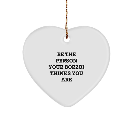 Funny Borzoi Dog Heart Ornament Gifts for Men from Family Members Christmas Unique Presents - Image 1