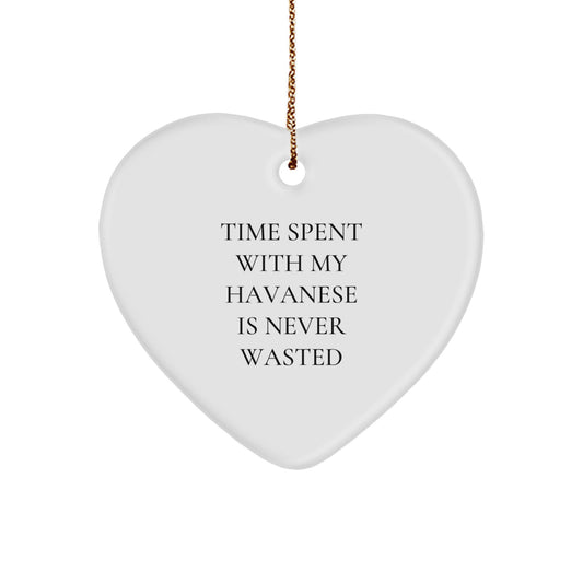Havanese Dog Lovers' Heart Ornament Gifts from Friends and Family, Funny Quote, Christmas Unique Ornaments - Image 1