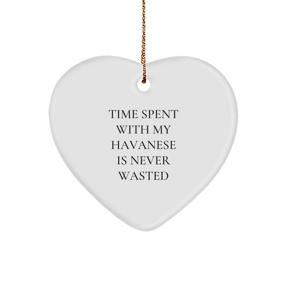 Havanese Dog Lovers' Heart Ornament Gifts from Friends and Family, Funny Quote, Christmas Unique Ornaments - Image 1
