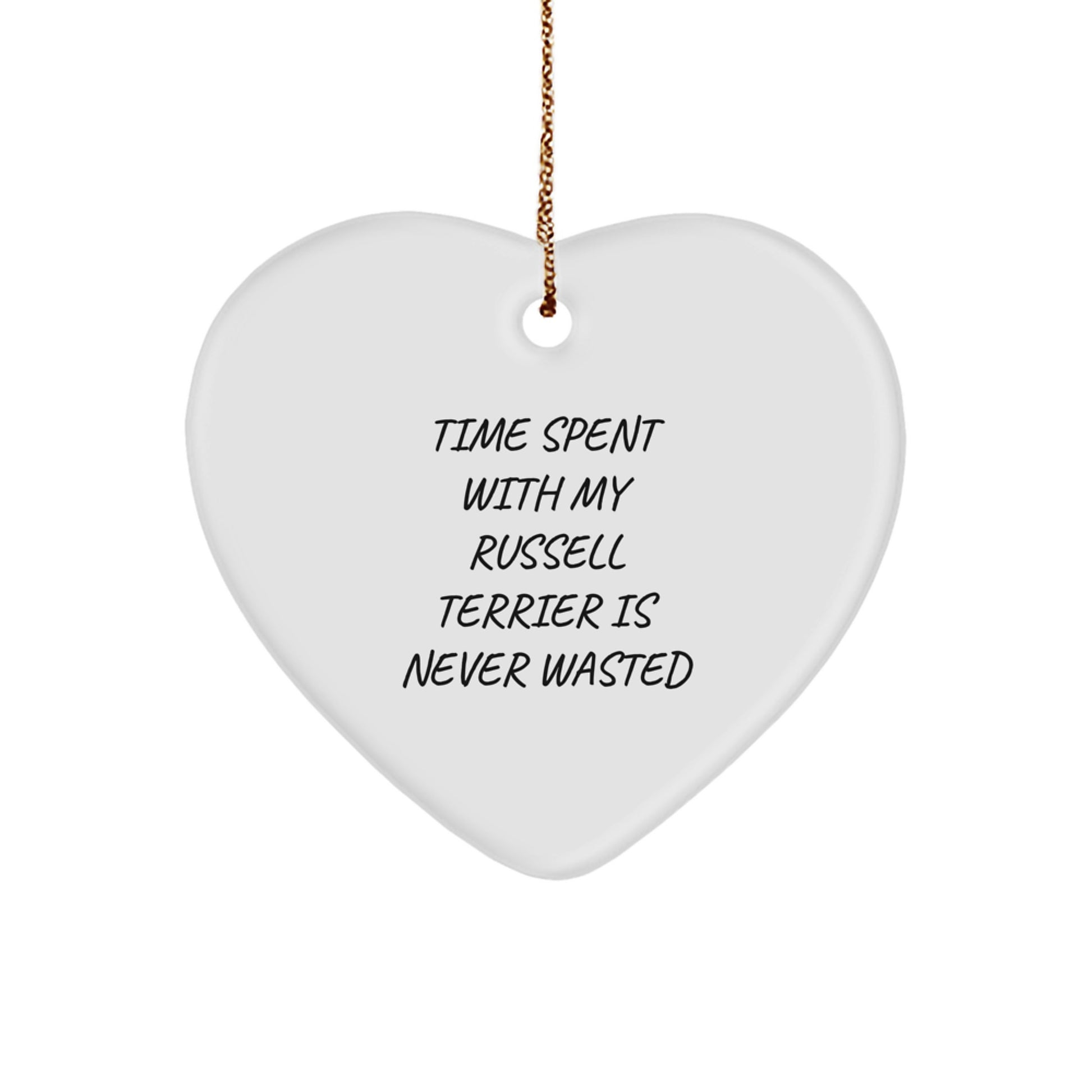 Russell Terrier Dog Lover Gifts, Funny Quote Heart Ornament, Gifts from Family for Russell Terrier Dog Owners, Unique Christmas Unique Gifts - Image 1