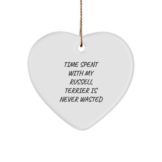 Russell Terrier Dog Lover Gifts, Funny Quote Heart Ornament, Gifts from Family for Russell Terrier Dog Owners, Unique Christmas Unique Gifts - Image 1