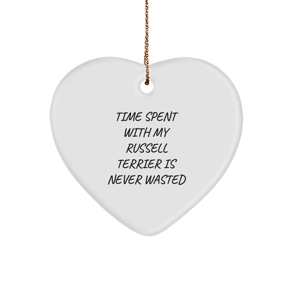 Russell Terrier Dog Lover Gifts, Funny Quote Heart Ornament, Gifts from Family for Russell Terrier Dog Owners, Unique Christmas Unique Gifts - Image 1