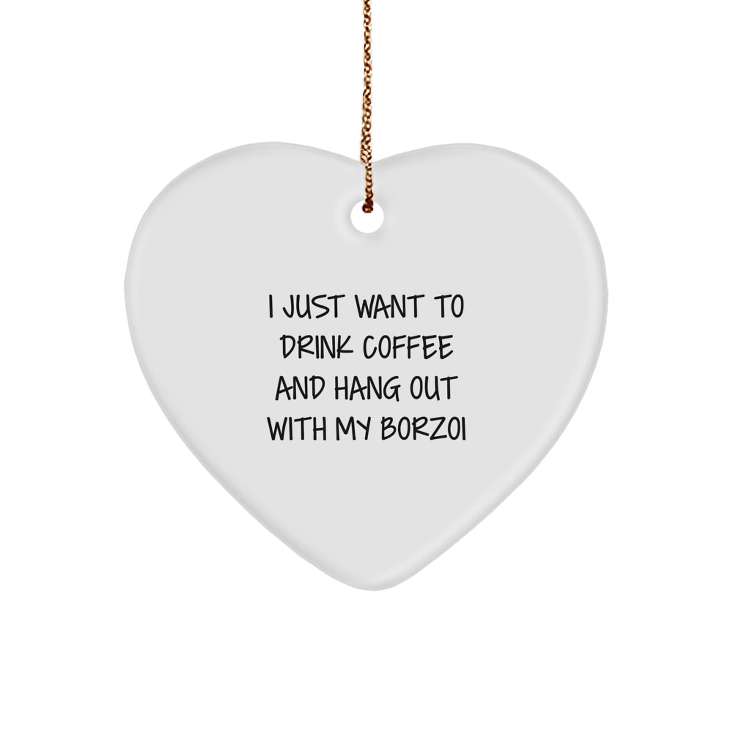 Funny Borzoi Dog Heart Ornament Gifts from Friends for Borzoi Lovers - Christmas Unique Gifts - Image 1