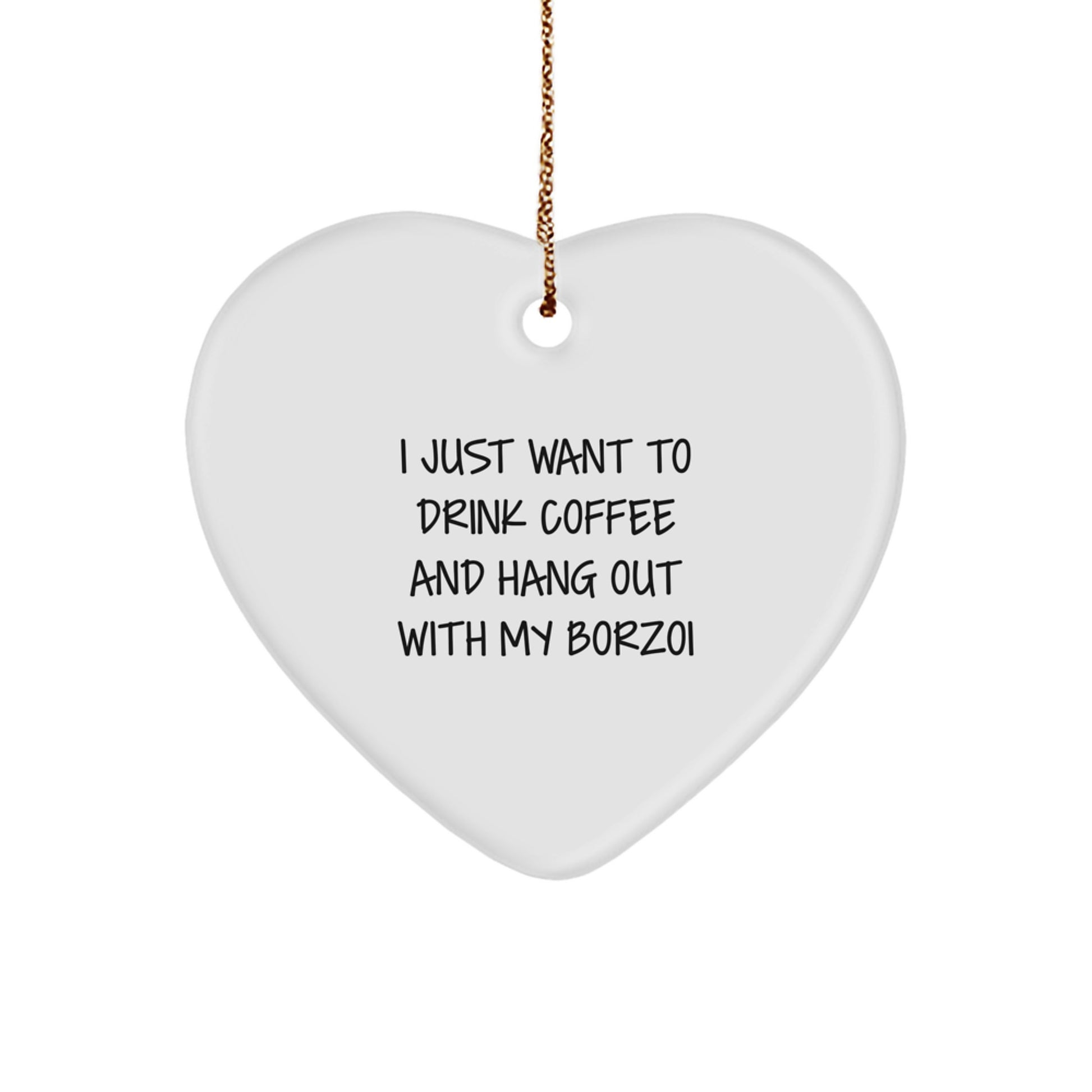 Funny Borzoi Dog Heart Ornament Gifts from Friends for Borzoi Lovers - Christmas Unique Gifts - Image 1