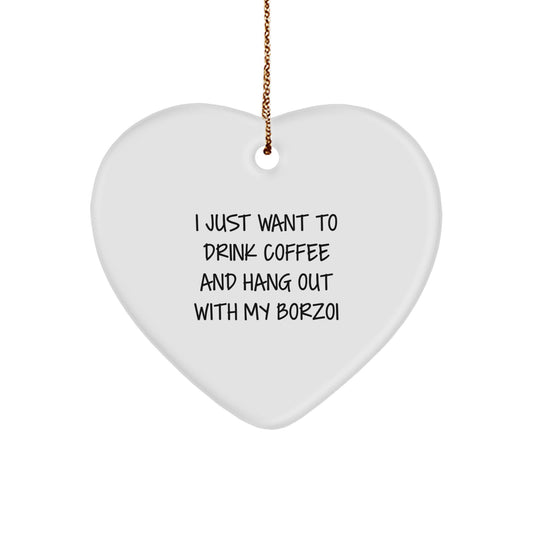 Funny Borzoi Dog Heart Ornament Gifts from Friends for Borzoi Lovers - Christmas Unique Gifts - Image 1