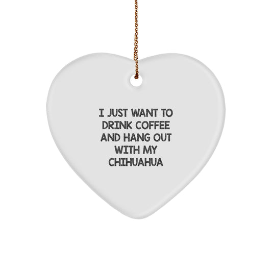 Funny Chihuahua Dog Lover Gifts from Men to Women, Heart Ornament for Chihuahua Dog Owners during Christmas Unique Gifts - Image 1
